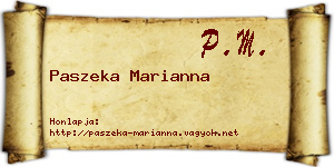 Paszeka Marianna névjegykártya